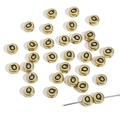 Black and gold flat round acrylic alphabet beads with letter Q for DIY jewelry making - Q Gold with Black Letter