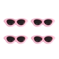 Set di 4 occhiali rotondi in acrilico rosa per fai-da-te e decorazioni di peluche - 40x15mm (10 Pezzi/Confezione) / Rosa