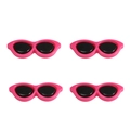 Set di quattro occhiali cat-eye rosa acceso per bambole e accessori artigianali - 40x15mm (10 Pezzi/Confezione) / Rosa Rosso