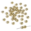Retro gold 4x7mm acrylic alphabet letter S beads for DIY jewelry and necklaces - 50 Pieces/Pack (4x7mm) / Letter S