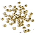 Flat round 4x7mm golden acrylic beads featuring black letter T for DIY jewelry making - 50 Pieces/Pack (4x7mm) / Letter T