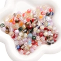 Mix of 8mm sparkling resin beads with glitter for DIY handmade jewelry crafting - Round Beads / 8mm (20 Pieces/Pack) / Random Mixed Colors