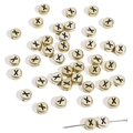 Golden acrylic round beads with black letter X for DIY jewelry and bracelets making - X Gold with Black Letter