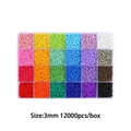24-compartment storage box with 12000pcs 3mm colorful glass seed beads for DIY jewelry - 3mm (15g Per Grid) / 24 Grids Solid Color Beads