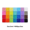 3mm glass seed bead set in 28-grid box with 14000 pieces for DIY jewelry making - 3mm (15g Per Grid) / 28 Grids Solid Color Beads