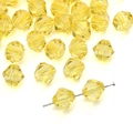 Polished yellow 10mm faceted acrylic bicone beads for DIY jewelry and phone charms - Bicone (10mm/Approx 46pcs) / Yellow