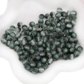 8mm dark green resin bead with silver glitter band and cat eye effect for DIY bracelets - Round Beads / 8mm (10 Pieces/Pack) / Dark Green