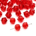10mm vibrant red faceted acrylic beads for DIY necklaces and handmade bracelets - Square (10mm/Approx 36pcs) / Red