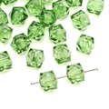 Green 10mm faceted acrylic beads for DIY jewelry making and handmade bracelets - Square (10mm/Approx 36pcs) / Light Green