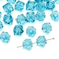 Polished 10mm light blue transparent acrylic faceted beads with holes for DIY jewelry - Square (10mm/Approx 36pcs) / Blue