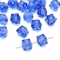 Blue 10mm faceted acrylic beads with transparent finish for DIY jewelry making - Square (10mm/Approx 36pcs) / Sapphire Blue