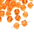 10mm faceted acrylic beads in vibrant orange with center holes for DIY craft jewelry - Square (10mm/Approx 36pcs) / Orange Red