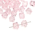 Pink 10mm faceted acrylic beads for DIY jewelry with central hole and light reflection - Square (10mm/Approx 36pcs) / Pink