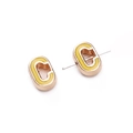 DIY charm bead featuring a rose gold metal finish and yellow enamel letter C design - Letter C / 5 Pieces / Yellow