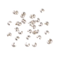 Polierte silberne Halbmond-Crimps für die Schmuckherstellung und DIY-Armbänder - Außendurchmesser 4mm (10 Stück/Packung) / Versilbert