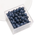 6mm/8mm donkerblauwe glazen kralen in een vierkant doosje voor DIY sieraden maken - 8mm / Set van 50 stuks / Grijsblauw
