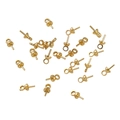 14K vergoldete Perlenkappen mit Öse für DIY Perlenanhänger und Schmuckherstellung - Kleine Größe (0.6 Stift) / 14K Vergoldet