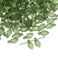 Perles de feuilles vertes translucides pour bijoux DIY avec textures de nervures - 10 pcs/Paquet / 5x10mm / Vert
