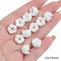 DIY white ceramic five-petal flower beads for handmade jewelry decorations - Flower Bud Bead / 5 Pcs/Pack / White