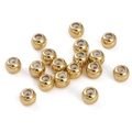 14k gold plated round sliding beads with silicone inserts for DIY bracelet making - 5mm (2 Pieces/Pack) / Gold