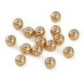 14k gold-plated positioning beads with silicone inner lining for DIY jewelry making - 6mm (2 Pieces/Pack) / Gold