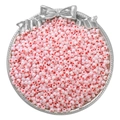 Cuentas de vidrio blanco rosado perlado con centro rojo para creación de joyería DIY - 4mm / Paquete de 10g (Aprox. 160 Pcs) / Rosa Cereza