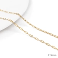Detailed view of 2.5mm gold-filled paperclip chain for DIY jewelry making and necklaces - 2.5mm (1m/Pack)