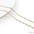 DIY jewelry 14K gold filled long rectangle link chain accessory in 2.7mm width - 2.7mm (1m/Pack)