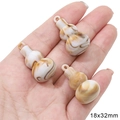 Trois pendentifs en acrylique en forme de gourde avec texture marbrée de 18x32mm pour bijoux - Style Gourde (#05) / 18x32mm (10 pièces/paquet)