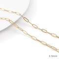 3.5mm 14K gold filled paperclip chain with polished oval links for DIY jewelry - 3.5mm (1m/Pack)
