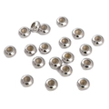 Bright silver round spacer beads with silicone inserts for DIY jewelry making - 6mm / 2 Pieces/Pack / Platinum