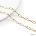 4mm wide 14K gold filled paperclip chain accessory for DIY necklaces and bracelets - 4mm (50cm/Pack)