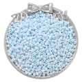 Cuentas de vidrio de 4mm azul claro iridiscente para joyería DIY en bandeja plata - 4mm / Paquete de 10g (Aprox. 160 Pcs) / Azul