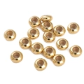 Polished 14k gold-filled flat round spacer beads with silicone core for DIY jewelry making - 8mm / 2 Pieces/Pack / 14K Gold