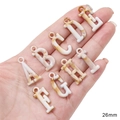 26mm acryl letterhangers met amber marmerpatroon voor doe-het-zelf sieraden - Hoogte 26mm (10 stuks/verpakking)