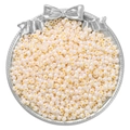 Cuentas de vidrio 4mm blanco crema irisado para joyería DIY en un plato plateado - 4mm / Paquete de 10g (Aprox. 160 Pcs) / Blanco Roto