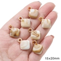Acryl vierkante hangers met amber marmertextuur 15x20mm voor DIY sieraden maken - 15x20mm (10 stuks/verpakking)