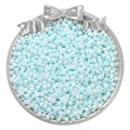 Cuentas de vidrio azul claro iridiscentes en bandeja de plata para joyas DIY - 4mm / Paquete de 10g (Aprox. 160 Pcs) / Azul lago
