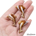 35x20mm bruin marmerpatroon dolfijn acryl hanger voor DIY sieraden maken bedeltje - 35x20mm (10 stuks/verpakking)
