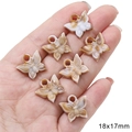 Schildpad vlinder acryl hanger 18x17mm maatreferentie op de hand voor doe-het-zelf sieraden - 18x17mm (10 stuks/verpakking)