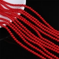 Glanzende 4mm rode glaskralen voor DIY-sieraden maken van kettingen en armbanden - 4mm (1mm Gat, Ongeveer 95 Stuks/Snoer) / Rood