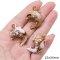 Drie acryl dolfijn bedeltjes in schildpadmotief 23x34mm voor DIY-sieraden - 23x34mm (10 stuks/verpakking)