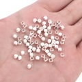 Silver square cube spacer beads in palm for DIY jewelry making and handmade bracelets - Square Faceted Style (FGT395) / 10 Pieces/Pack (3x3mm) / Silver
