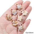Set van zeven crème en amberkleurige bloemenbedels van acryl voor DIY-sieraden maken - 15x19mm (10 stuks/verpakking)