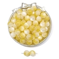 Japanese dream dual-color resin cat eye beads for DIY jewelry making handmade bracelets - Approx 8mm Hole 1.5mm 20 Pcs/Pack / Amber White