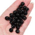 Perle in acrilico nero solido irregolari per la creazione di gioielli fai da te - 10mm (Foro Circa 1.5mm) / Set da 30 / Nero