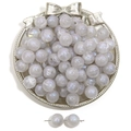 Macro view of iridescent acrylic beads in a silver tray for DIY jewelry making projects - Gray / 8mm (50pcs/Pack)