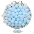 Light blue marble acrylic beads with smoky white patterns on a silver tray - Blue / 8mm (50pcs/Pack)