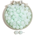 Pearlescent light green acrylic round beads with shimmering finish for DIY jewelry - Light Green / 8mm (50pcs/Pack)