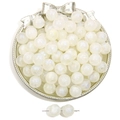 White iridescent round pearl beads for DIY jewelry making and handmade accessories - Off White / 8mm (50pcs/Pack)